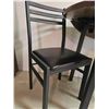 Image 8 : Drop-Leaf Dining Table With Two Black Metal Chairs-Like New Condition