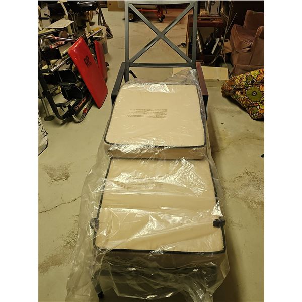 Outdoor Metal Patio Chaise Lounge with Cushions