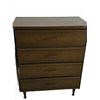 Image 1 : Four-Drawer Wooden Dresser with Brass Handles