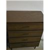 Image 3 : Four-Drawer Wooden Dresser with Brass Handles