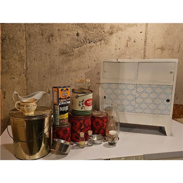 Kitchen Containers, Bottles, and Cabinet Lot