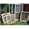 Image 6 : Old Wooden Window Frames with Glass and Screens