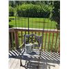 Image 1 : Metal Garden Trellis, Decorative Bench, and Galvanized Watering Can Set