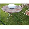 Image 3 : 7-Piece Patio Furniture Set with Slatted Wood and Metal Frames