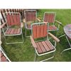 Image 4 : 7-Piece Patio Furniture Set with Slatted Wood and Metal Frames