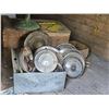 Image 1 : Vintage Hubcaps, Ontario Plates, and Light Fixture