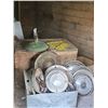 Image 2 : Vintage Hubcaps, Ontario Plates, and Light Fixture