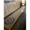 Image 4 : Vintage 1970s Shuffleboard Table Game With Blue and Red Pucks with Dart Board and Darts