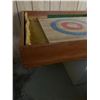 Image 8 : Vintage 1970s Shuffleboard Table Game With Blue and Red Pucks with Dart Board and Darts