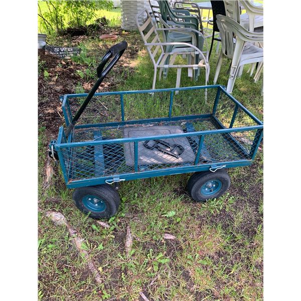 Metal Mesh Utility Garden Cart with Handle