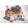 Image 1 : Tray lot of Malifaux gaming pieces including paintable plastic and metal gaming figures, boxed cards