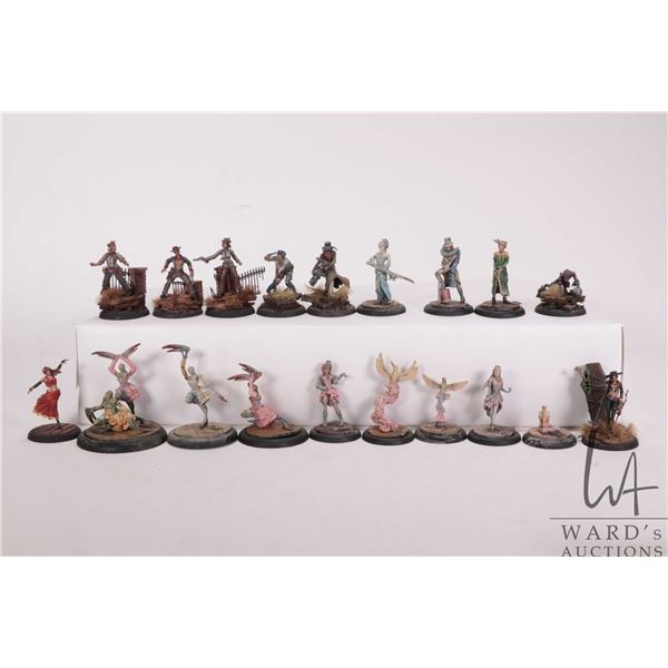 Nineteen painted tabletop war gaming figures, possibly Malifaux, not confirmed