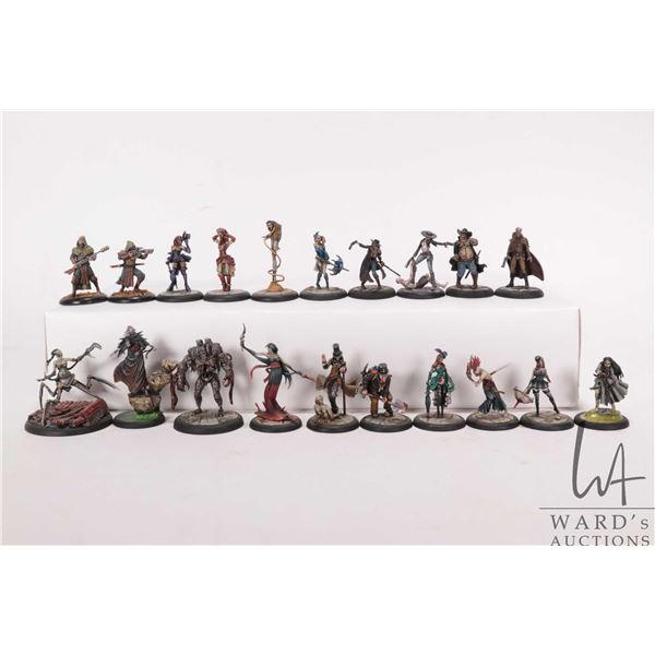 Twenty painted tabletop war gaming figures, possibly Malifaux, but not confirmed