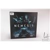 Image 1 : Nemesis tabletop warring board game with painted figures, game pieces and dice etc. Appears complete
