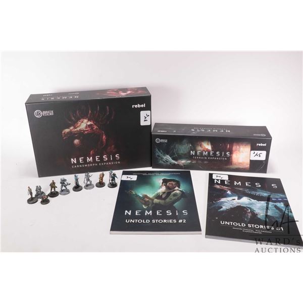 Nemesis Carnomorpyh Expansion gaming kit, Nemesis Terrain Expansion kit, to soft cover books and a s