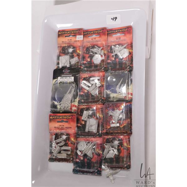 Twelve packaged Battletech metal vehicles
