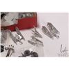 Image 3 : Tray lot containing a selection of metal paintable vehicles, bases, plus gaming pieces etc. Possibly