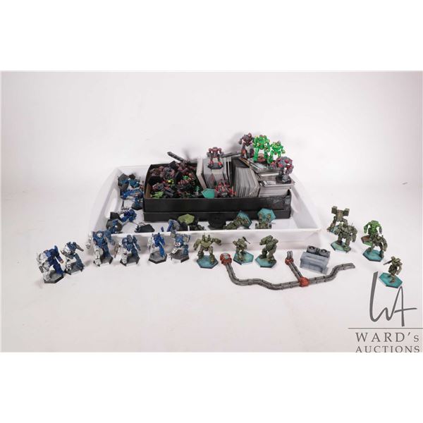 Selection of Battletech figures and gaming cards etc.