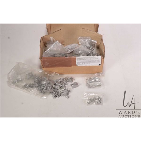 Large selection of 10mm metal miniatures including camp scenes, animals, covered wagons etc., approx