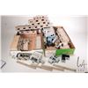 Image 1 : Two tray lots of built wooden buildings for gaming