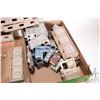 Image 3 : Two tray lots of built wooden buildings for gaming