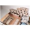 Image 4 : Two tray lots of built wooden buildings for gaming