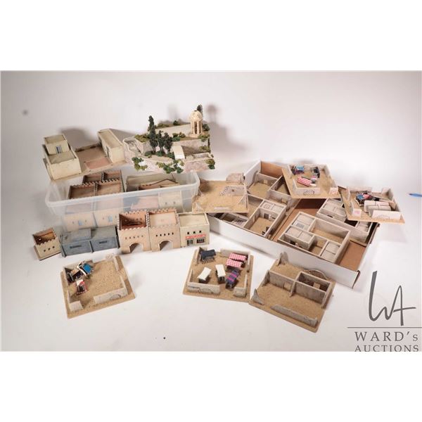 Large selection of gaming pre-built wooden buildings and terrain