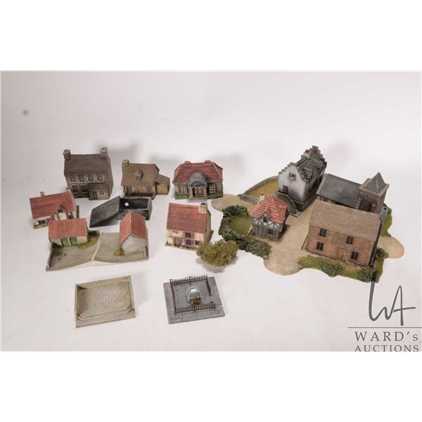 Selection of resin/ plastic European buildings and scenery for gaming