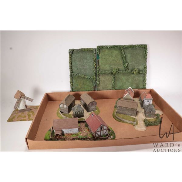 Selection of resin/ plastic European buildings and scenery for gaming