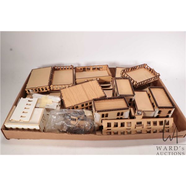Selection of laser cut wooden pre-built building kits