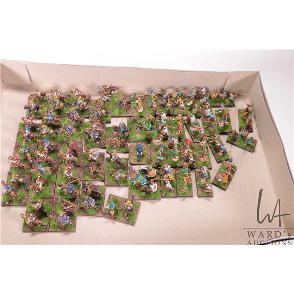 Large selection of what appears to be 15mm miniature figures including mounted riders, Gaelic and Ce