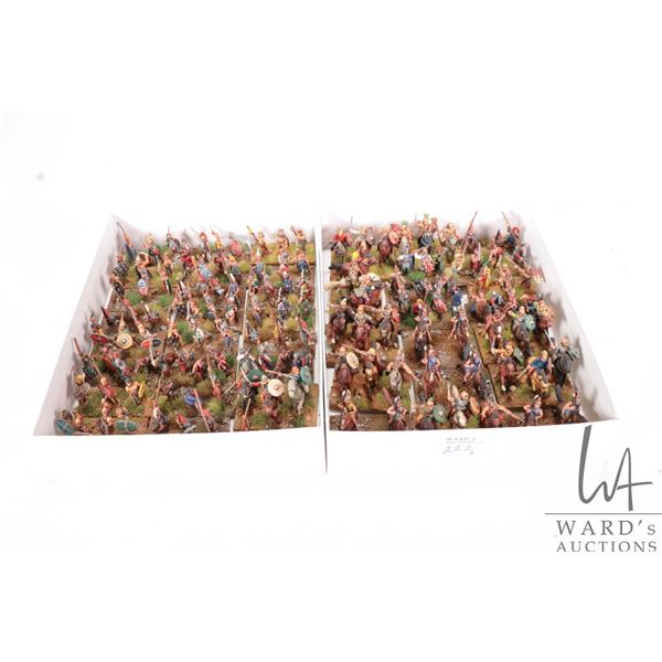 Large selection of what appears to be 15mm possible Germanic army including mounted riders, men with