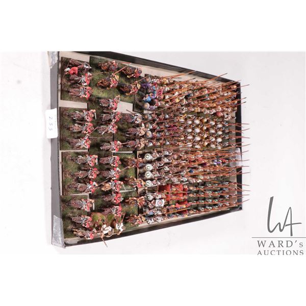 Large selection of what appears to be 15mm Roman Army miniatures including mounted men and warriors 