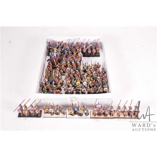 Large selection of what appears to be 15mm Greek hoplites including mounted soldiers and men with sh
