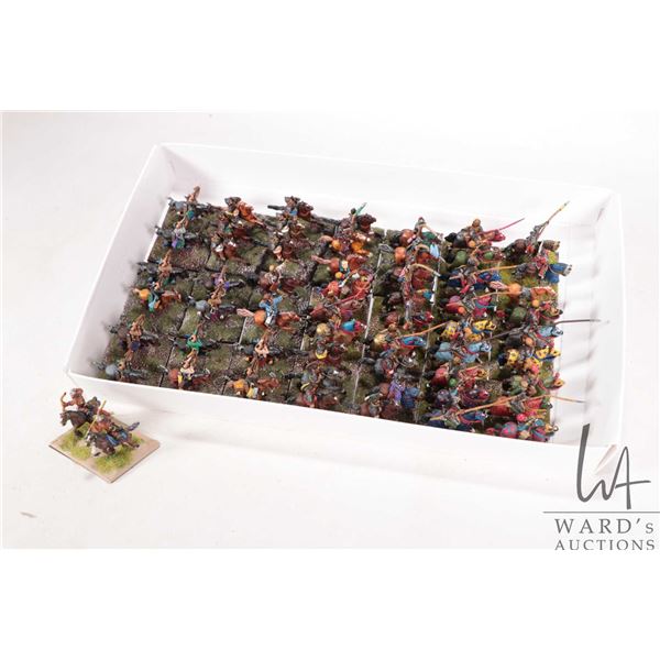 Large selection of what appears to be 15mm Persian army miniatures including mounted longbow men, pi