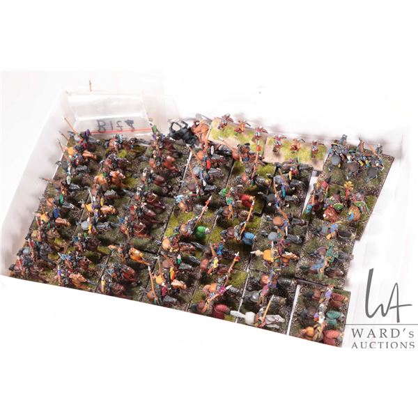 Large selection of what appears to be 15mm Crusading army including mounted riders and pikemen etc.