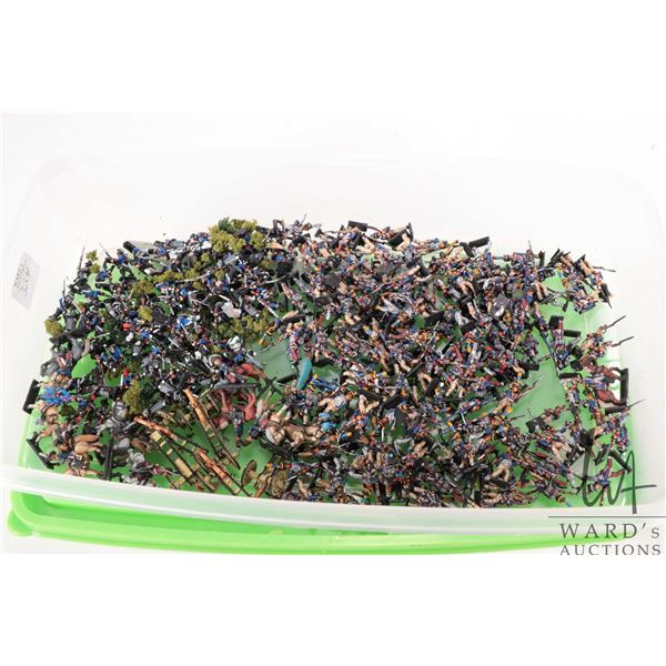 Large selection of what appear to be 15mm hand painted Napoleonic metal models including infantry me