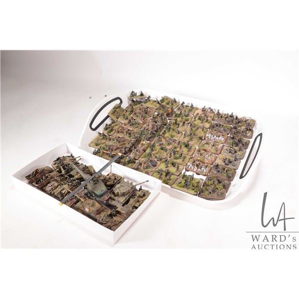 Large selection of what appears to be 15mm WW II military figures including vehicles, tanks and heli