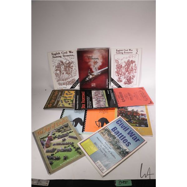 Selection of miniature gaming rule and companion books including " Forlorn Hope- English Civil War",