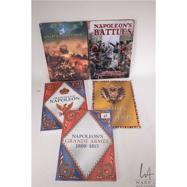 Large selection of miniature gaming guides, rule and companions books including " Waterloo- A guide 
