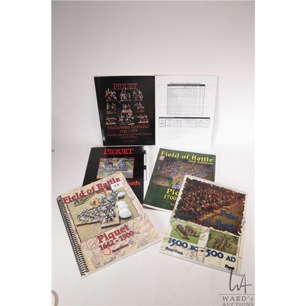 Selection of miniature gaming rules and companion books including "Piquet Master Rules for Wargaming