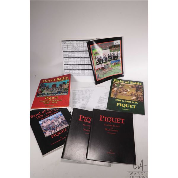Selection of wargaming rule and command books including "Piquet Archon- Ancient Feudal Supplement 20