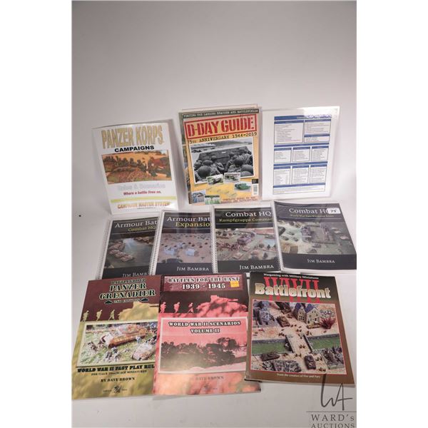 Selection of wargaming rule and command books including "D-Day Guide", "O" Group- Wargame Rules for