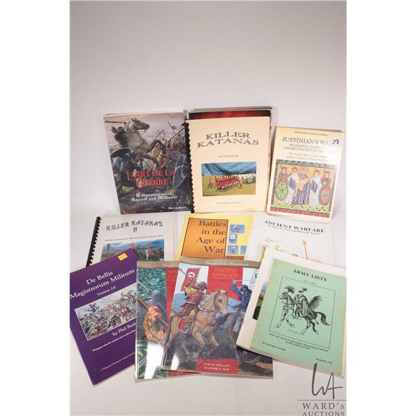 Selection of wargaming rules and command books including " L'Art De La Guerre", "Warrior- Miniature