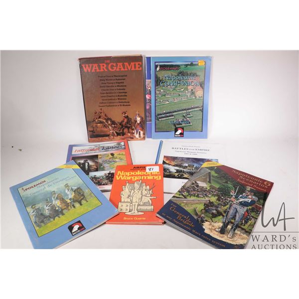 Selection of wargaming rule and command books including "Airfix magazine guide 4 Napoleonic Wargamin