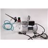 Image 4 : AS18-2 1/6 HP portable air compressor with attached air brush, compressor tested and working, airbru