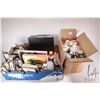 Image 1 : Selection of hobby supplies including paints, brushes, solvents, mixing brushes, "Model Soldiers" il