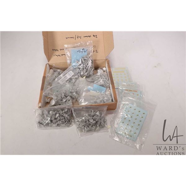 Box containing a large selection of metal Greek and Spartan paintable soldiers