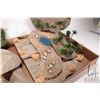 Image 2 : Large selection of tabletop gaming terrain including small forests, rubber rock formations, sandy te