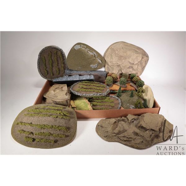 Large selection of miniature rock formations, trees etc.